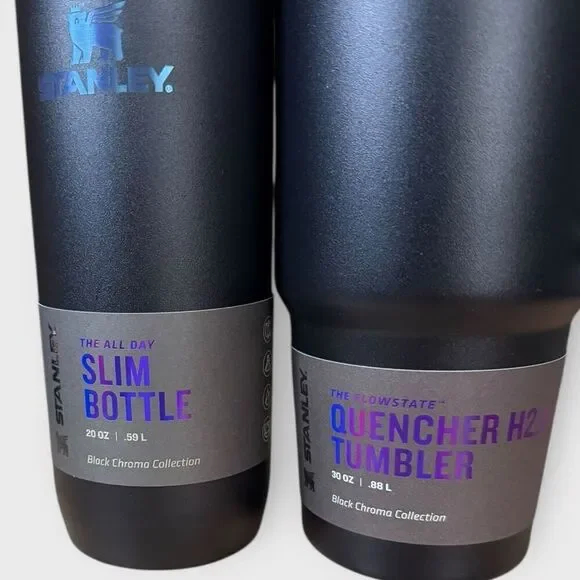 Stanley Black Chroma 20 oz All Day Slim Bottle /30 oz Quencher H2O Tumbler (b) - Picture 3 of 10